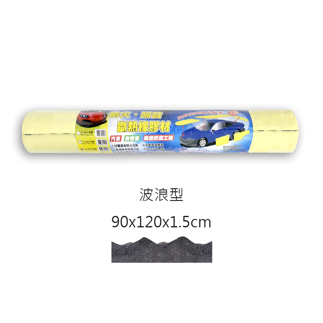 【POWER】YL-943防火橡膠隔音棉 波浪-15mm