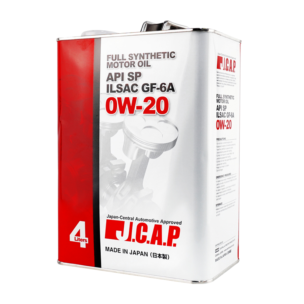 【J.C.A.P.】 SP/GF-6A 0W-20 100%日本製全合成機油 4L